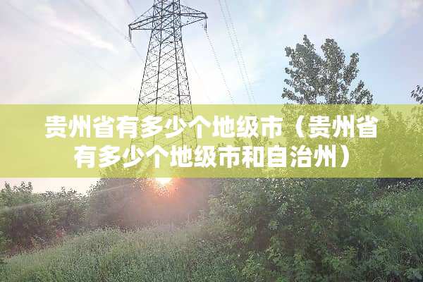 贵州省有多少个地级市（贵州省有多少个地级市和自治州）