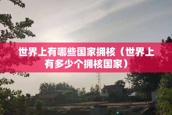 世界上有哪些国家拥核（世界上有多少个拥核国家）