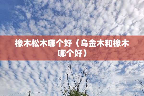 橡木松木哪个好（乌金木和橡木哪个好）