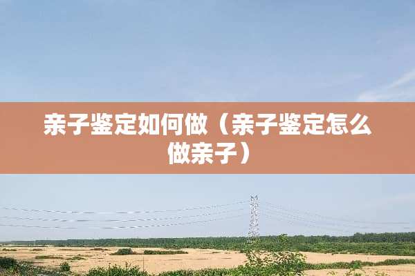 亲子鉴定如何做（亲子鉴定怎么做亲子）