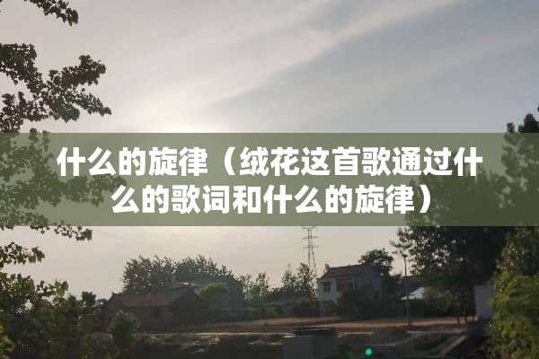 什么的旋律（绒花这首歌通过什么的歌词和什么的旋律）