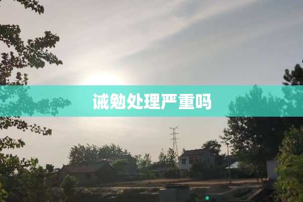诫勉处理严重吗