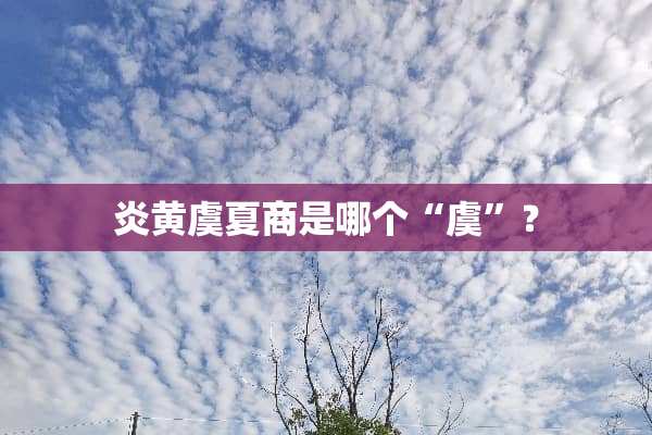炎黄虞夏商是哪个“虞”？