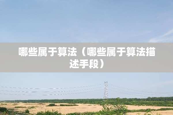 哪些属于算法（哪些属于算法描述手段）