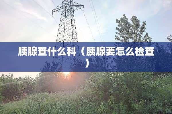 胰腺查什么科（胰腺要怎么检查）