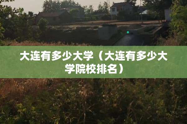 大连有多少大学（大连有多少大学院校排名）
