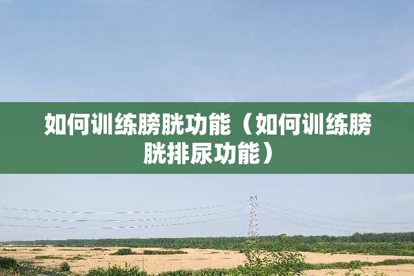 如何训练膀胱功能（如何训练膀胱排尿功能）