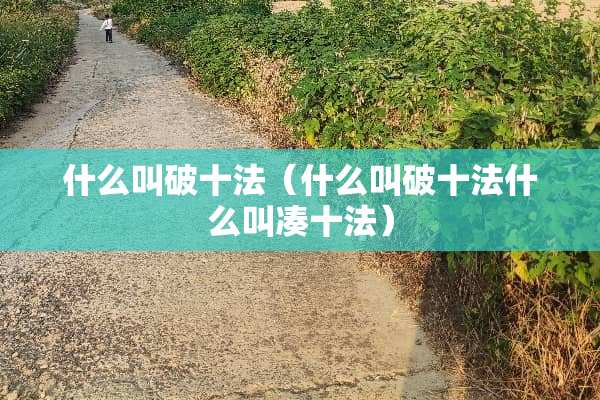 什么叫破十法（什么叫破十法什么叫凑十法）