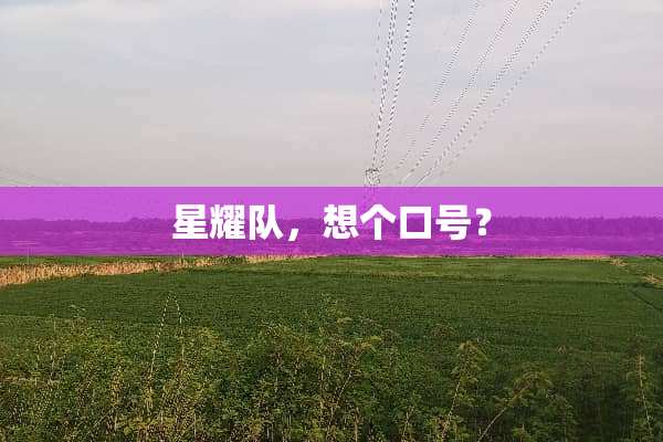 星耀队，想个口号？