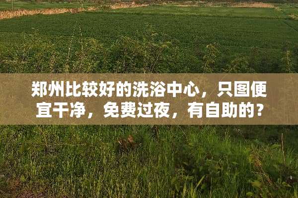 郑州比较好的洗浴中心，只图便宜干净，免费过夜，有自助的？