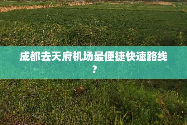 成都去天府机场最便捷快速路线？