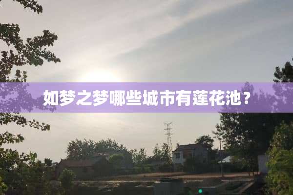 如梦之梦哪些城市有莲花池？