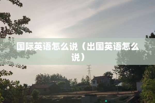国际英语怎么说（出国英语怎么说）