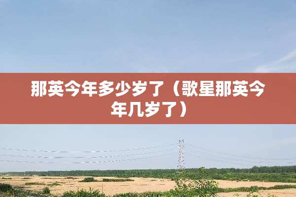 那英今年多少岁了（歌星那英今年几岁了）