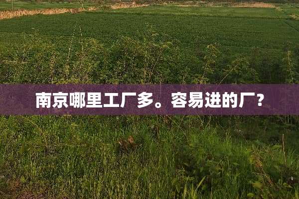 南京哪里工厂多。容易进的厂？