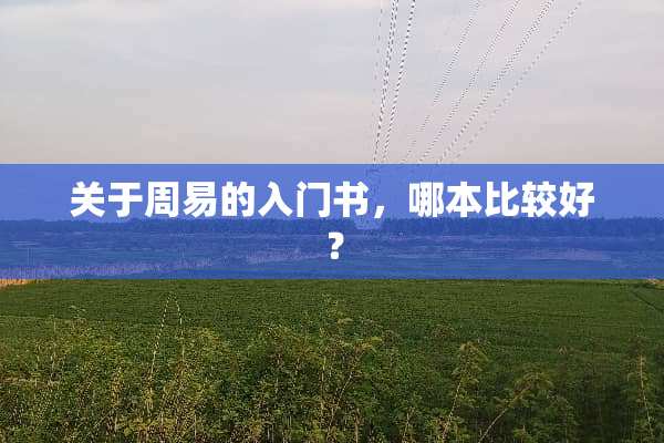 关于周易的入门书，哪本比较好？