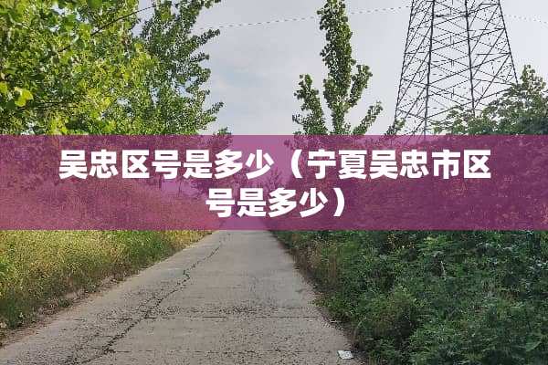 吴忠区号是多少（宁夏吴忠市区号是多少）