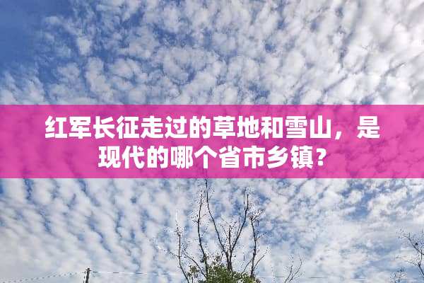 **长征走过的草地和雪山，是现代的哪个省市乡镇？
