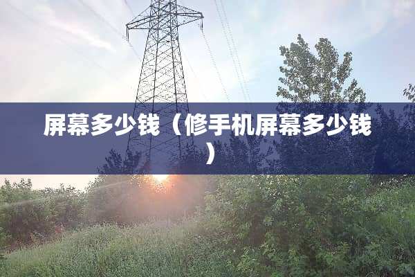 屏幕多少钱（修手机屏幕多少钱）