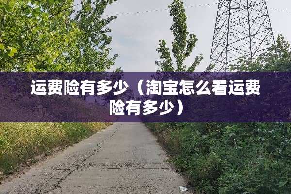 运费险有多少（淘宝怎么看运费险有多少）