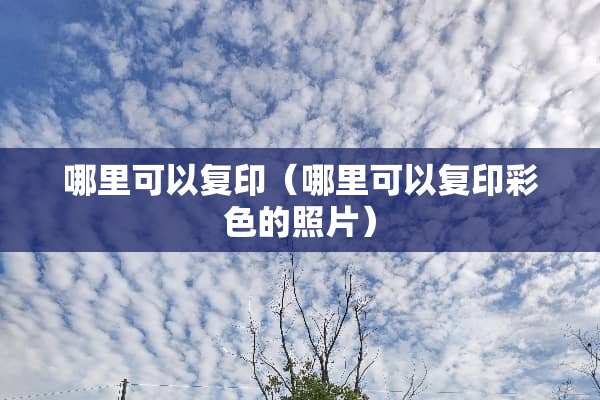 哪里可以复印（哪里可以复印彩色的照片）