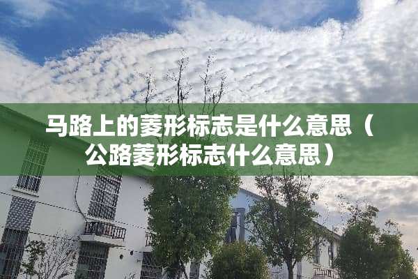 马路上的菱形标志是什么意思（公路菱形标志什么意思）