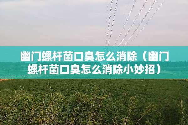 幽门螺杆菌口臭怎么消除（幽门螺杆菌口臭怎么消除小妙招）