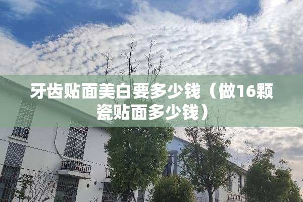 牙齿贴面美白要多少钱（做16颗瓷贴面多少钱）