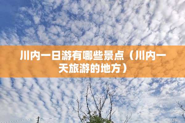 川内一日游有哪些景点（川内一天旅游的地方）
