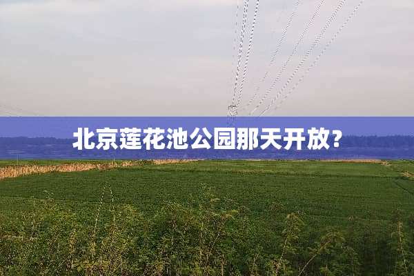 北京莲花池公园那天开放？