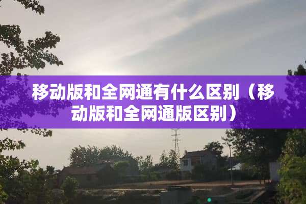 移动版和全网通有什么区别（移动版和全网通版区别）