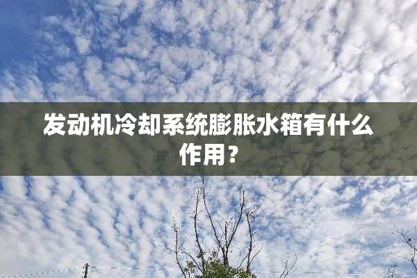 发动机**系统膨胀水箱有什么作用？