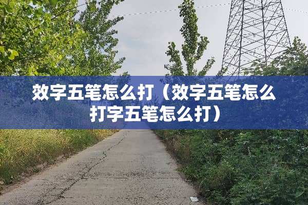 效字五笔怎么打（效字五笔怎么打字五笔怎么打）