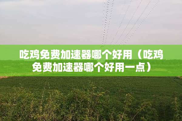 吃鸡免费加速器哪个好用（吃鸡免费加速器哪个好用一点）