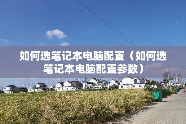 如何选笔记本电脑配置（如何选笔记本电脑配置参数）