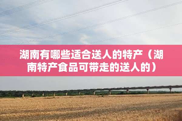 湖南有哪些适合送人的特产（湖南特产食品可带走的送人的）