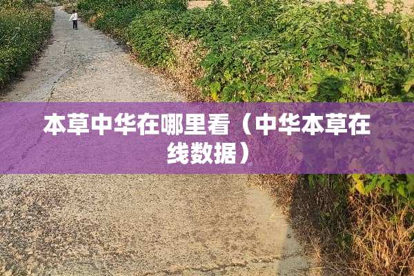 本草中华在哪里看（中华本草在线数据）