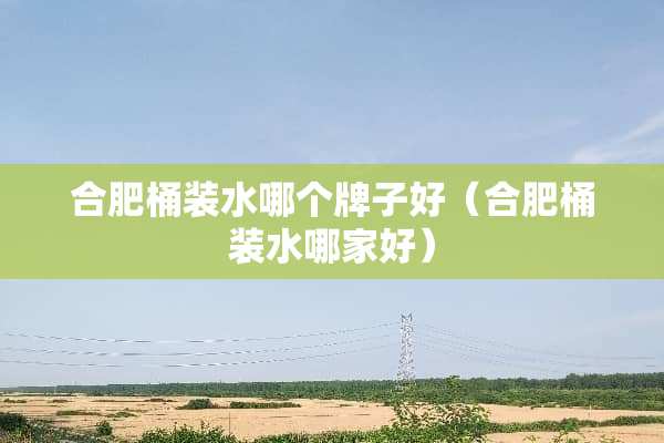 合肥桶装水哪个牌子好（合肥桶装水哪家好）