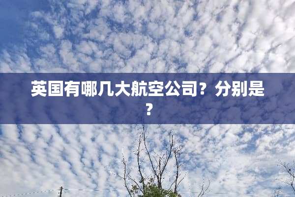 英国有哪几大航空公司？分别是？