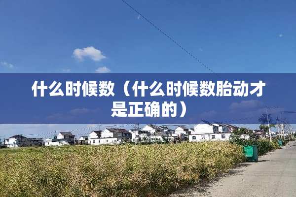什么时候数（什么时候数胎动才是正确的）
