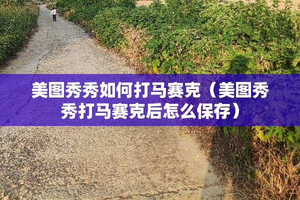 美图秀秀如何打马赛克（美图秀秀打马赛克后怎么保存）