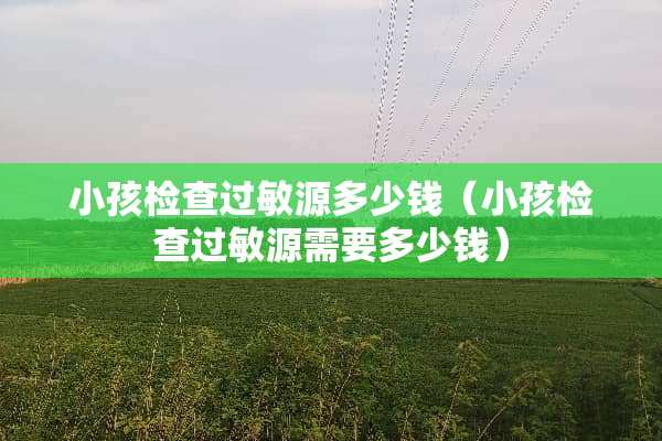 小孩检查过敏源多少钱（小孩检查过敏源需要多少钱）