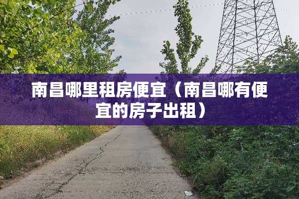 南昌哪里租房便宜（南昌哪有便宜的房子出租）