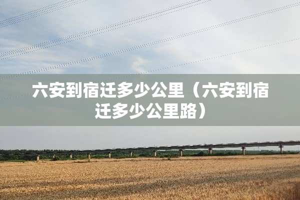 六安到宿迁多少公里（六安到宿迁多少公里路）