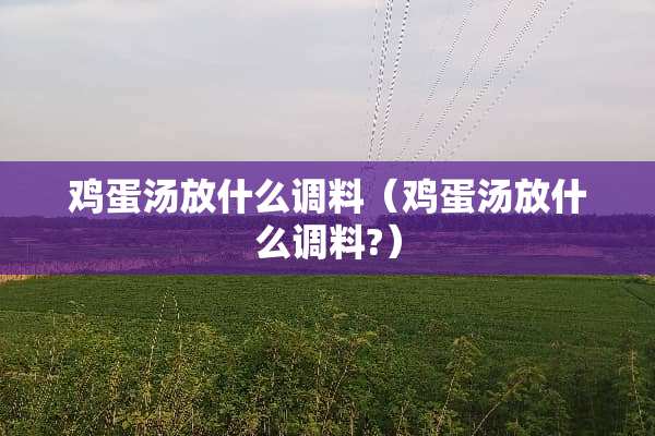 鸡蛋汤放什么调料（鸡蛋汤放什么调料?）