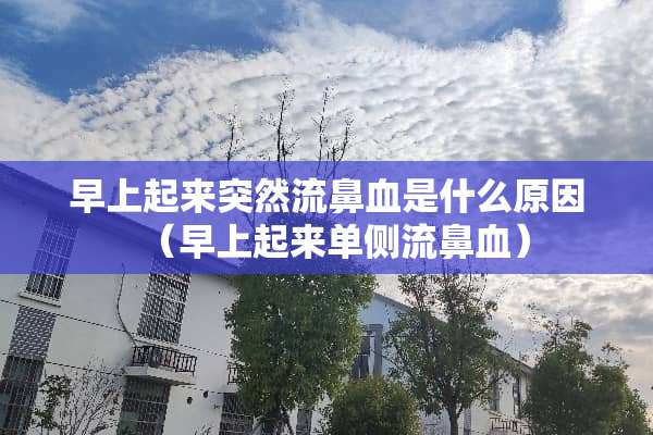 早上起来突然流鼻血是什么原因（早上起来单侧流鼻血）