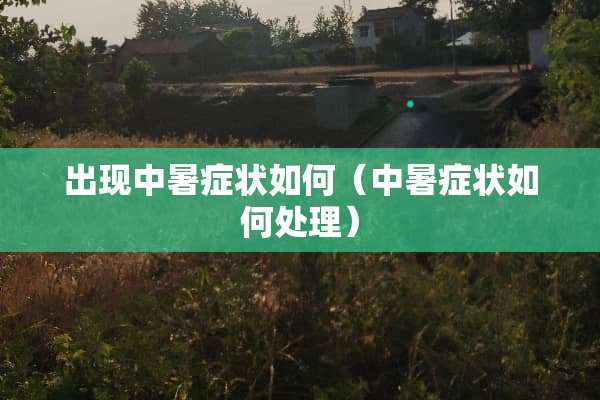 出现中暑症状如何（中暑症状如何处理）