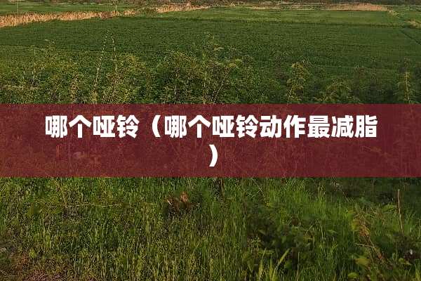 哪个哑铃（哪个哑铃动作最减脂）
