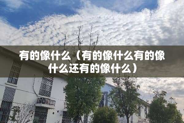 有的像什么（有的像什么有的像什么还有的像什么）