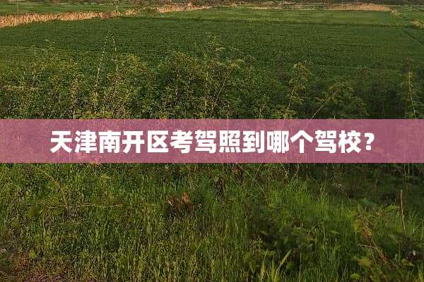 天津南开区考驾照到哪个驾校？